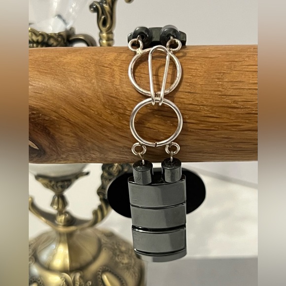 Tungsten Link with a large Mabe Pearl Bracelet - Picture 3 of 10